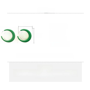 Size specifications for green oversized acrylic hoop earrings with dimensions 7x7.5cm
