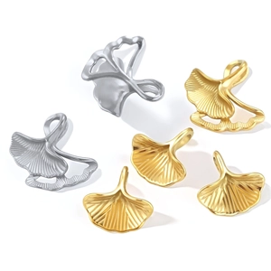 Stainless Steel Ginkgo Leaf Pendants Nature Inspired Botanical Charms For Jewelry Making DIY Necklace Accessories