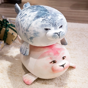 Soft Seal Plush Toy Realistic Spotted Pink Sea Animal Stuffed Doll Cushion Pillow For Kids Girls Gift