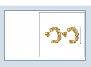 Dettagli tecnici degli orecchini a U in acciaio inossidabile placcato oro 18K con zirconi