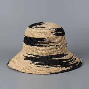 Cappello A Secchiello In Paglia Di Rafia Fatto A Mano Da Donna Pieghevole Tesa Larga Protezione Solare Estate Spiaggia Traspirante