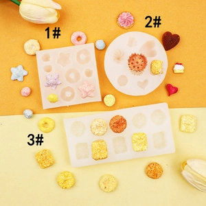 DIY silicone molds for mini biscuits, donuts, and sweets in square, round, and rectangle shapes