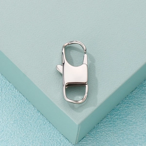 Fermoir carré minimaliste en acier inoxydable argenté pour la création de bijoux DIY