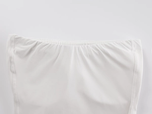 Detailed close-up of the white elastic band and high-quality stitching on the tube top