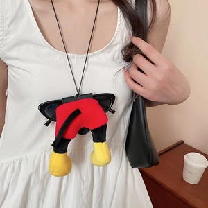 Cartoon Plüsch Brillenband mit gelben Schuhen und roter Hose als Anhänger für den Nacken
