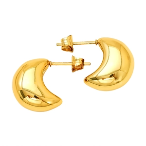 Boucles d'oreilles gouttes dorées polies en acier inoxydable à haute brillance