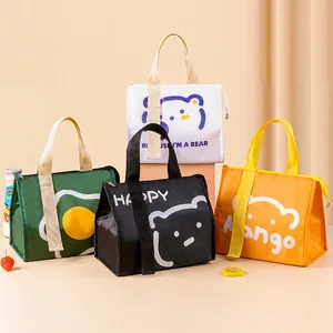 Cartoon Insulated Lunch Bag Oxford Cloth Aluminum Foil Thermal Waterproof Portable Large Capacity Cooler For School Office Picnic