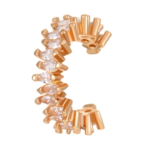 Elegant rose gold ear cuff for women featuring marquise-cut marquise zircon crystals