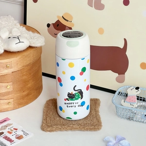 Mini thermos intelligent en acier 316 avec écran de température et motif à pois colorés