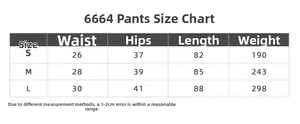 Size chart for seamless high-waist yoga pants with waist, hip and length measurements