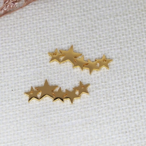 DIY Goldene Edelstahl-Sternanhänger mit fünf verbundenen Sternen und Montagelöchern