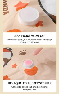 Detailed view of the leak-proof air valve and rubber plug for vacuum storage bags