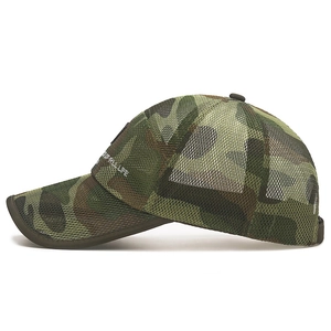 Breathable camouflage mesh baseball cap for outdoor fishing and sun protection