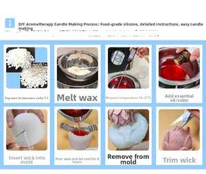 Étapes de fabrication de bougies DIY avec moule en silicone et cire de soja bio