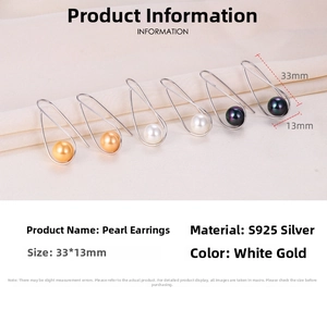 Detail view showing six pairs of colorful pearl earrings with S925 silver hooks on silk