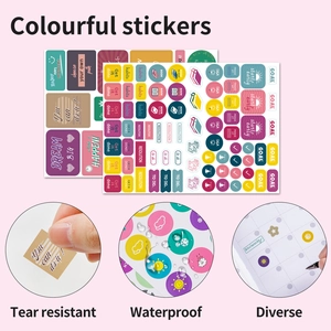 Waterproof tear-resistant colorful planner stickers with inspirational quotes