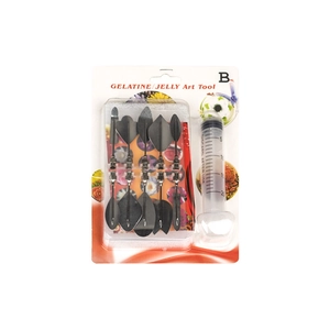 3D Jelly art tool set with 10 stainless steel needles and 20ml syringe for cake decorating