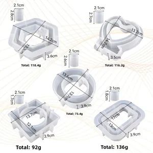 Guide des tailles montrant les dimensions et poids des moules à vase en silicone