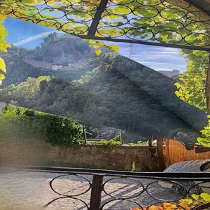 Detailed close-up showing breathable mesh fabric texture with scenic outdoor landscape print
