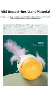 Macro view of non-toxic ABS material and interactive tumbler cat toy with colorful feathers