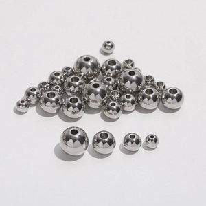 Polished 304 stainless steel spacer beads in various sizes for jewelry making