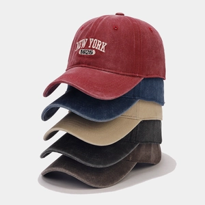New York 1625 Baseball Cap Washed Cotton Vintage Distressed Embroidery Adjustable Sun Protection Hat For Men Women