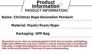 Spécifications et détails des matériaux pour suspensions de Noël en corde de chanvre
