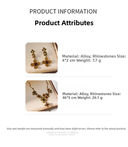 Détails des dimensions et du poids de la parure vintage collier et boucles d'oreilles