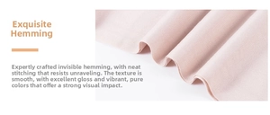 Detail of high-density cashmere feel scarf showing neat stitching and smooth fabric edges