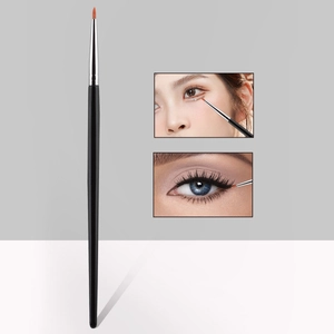 Fine Eyeliner Brush Synthetic Fiber Bristles Wood Handle Aluminum Tube For Detailed Eye Makeup Precision Tools