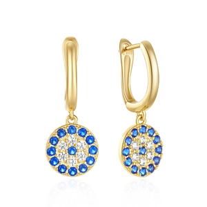 925 Sterling Silber Evil Eye Ohrringe mit blauen und weißen Zirkonia-Steinen