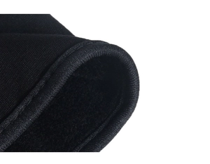 Detailed close-up of thick cotton fabric with soft fleece lining on a warm winter hat