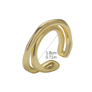 Detailansicht des Gold-Doppelwellenrings mit einem Innendurchmesser von 1,8 cm