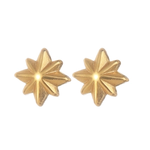 Elegant gold-plated stainless steel star stud earrings for women in a minimalist style