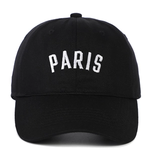 Paris Letter Embroidery Baseball Cap Cotton Adjustable Curved Brim Sun Hat Casual Fashion Outdoor Sport For Men Women