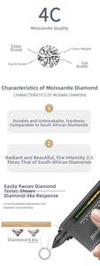 Detail of Moissanite D-color grading and thermal conductivity test on S925 silver necklace