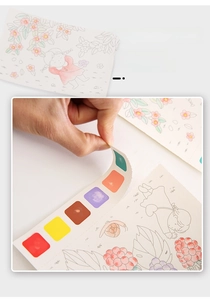 Detail showing the perforated edge for tearing the watercolor page into a bookmark