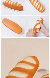 Detailliertes 26cm Baguette-Modell wiegt 110g mit realistischer, weicher PU-Textur