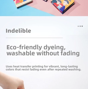 Detailed view of baby cloth book showing eco-friendly printing and washable fabric durability