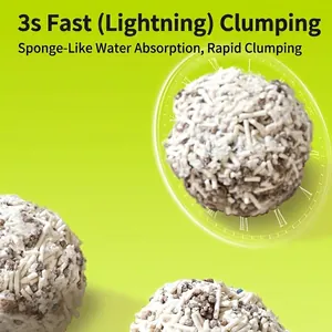 Fast clumping tofu cat litter with high absorbency and dust-free mixed bentonite particles