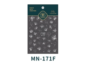 Détail des stickers ongles magnolia blancs Miisha Nail avec emballage professionnel MN-171F