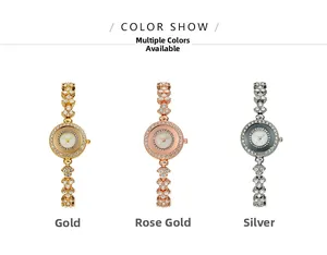 Detailed comparison of luxury women's crystal watches in gold, rose gold and silver finishes
