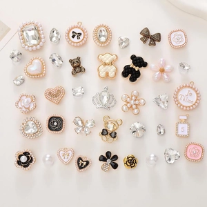 DIY Charms Alloy Faux Artificial Pearl Rhinestone For Jewelry Making Shoe Phone Case Decoration Retro Elegant Craft Accessories