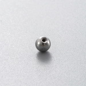 Polished silver F136 titanium screw ball for piercing jewelry with threaded hole