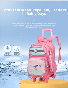Macro shot of high-density waterproof fabric with water droplets on pink school bag