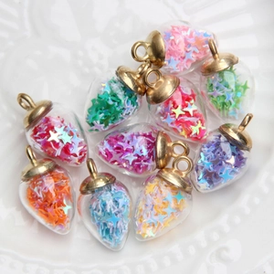 Astronaut Spaceman Teardrop Glass Charms Pendants With Star Glitter For DIY Jewelry Making Necklaces Keychains Crafting