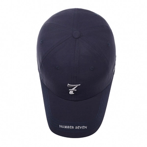 Men's navy blue breathable baseball cap with Number 7 embroidery and sun protection