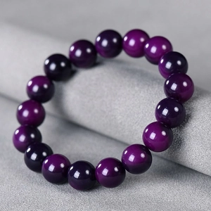 Purple Bodhi Root Beaded Bracelet Polished Ethnic Zen Style Meditation Jewelry Unisex Zen Hand String