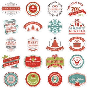 Set of 45 waterproof cartoon Christmas decorative stickers for luggage and laptops