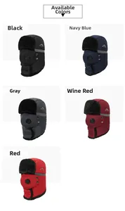 Bonnets trappeur d'hiver de couleurs variées avec masques et valves respiratoires